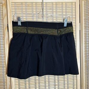 Victoria's Secret VSX Sexy Sport Black Skort Gold Sparkles Small
